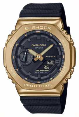 Casio Męski zegarek z czarnym paskiem w złotej obudowie GM-2100G-1A9ER