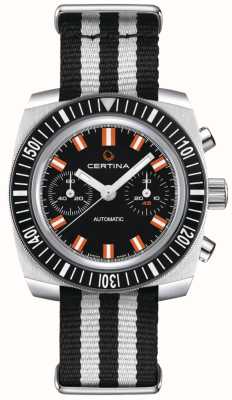 Certina Ds chronograf 1968 powermatic automatyczny zegarek z czarną tarczą C0404621805100