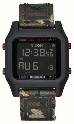 Nixon Niezależny odcinkowy czarny/kamuflażowy zegarek A1351-047-00