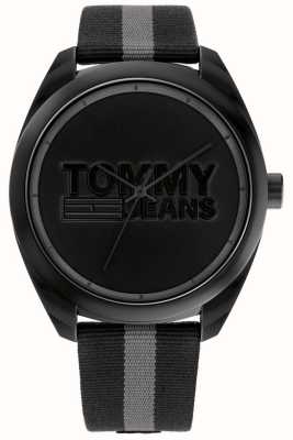 Tommy Jeans męskie | czarna tarcza | czarny i szary nylonowy pasek 1792039