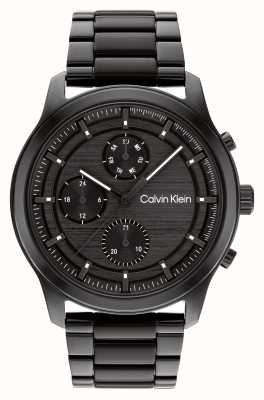 Calvin Klein Męskie | czarna tarcza chronografu | czarna bransoletka ze stali nierdzewnej 25200209