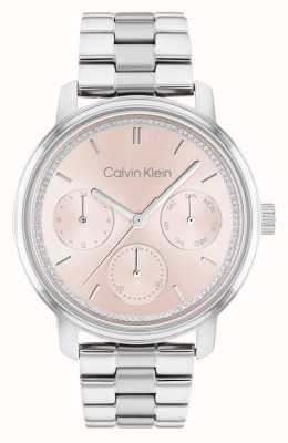 Calvin Klein damskie | różowa tarcza | bransoletka ze stali nierdzewnej 25200176