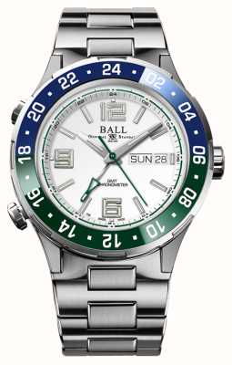 Ball Watch Company Roadmaster marine gmt niebiesko-zielona ramka biała tarcza DG3030B-S9CJ-WH