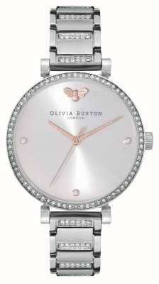 Olivia Burton damskie | srebrna tarcza | zestaw kryształów | bransoletka ze stali nierdzewnej 24000001