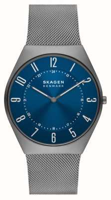Skagen Gren męski | niebieska tarcza | bransoletka z brązowej siatki stalowej SKW6829