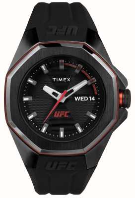 Timex x UFC Profesjonalna czarna tarcza / czarny silikon TW2V57300