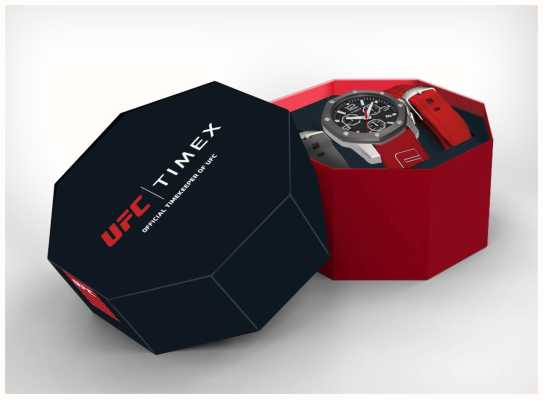 Timex X ufc icon chronograf zestaw podarunkowy czarna tarcza / czerwony silikon TWG047400