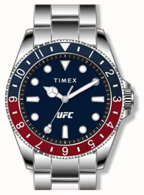 Timex X ufc debiut niebieski i czerwony bezel / stal nierdzewna TW2V56600