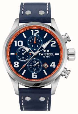 TW Steel Wolne | niebieska tarcza chronografu | niebieski skórzany pasek VS89