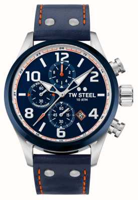 TW Steel Volante | niebieska tarcza chronografu | niebieski skórzany pasek VS90