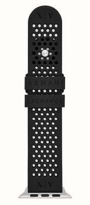 Armani Exchange Pasek do zegarka Apple (42/44/45mm) czarny silikon AXS8010