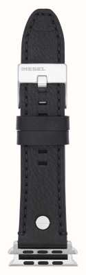 Diesel Pasek do zegarka Apple (42/44/45mm) czarny skórzany DSS0001