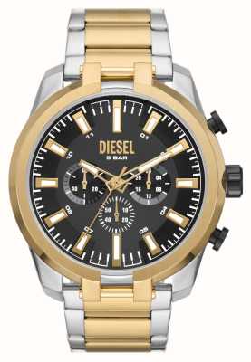 Diesel Podział | czarna tarcza chronografu | dwukolorowa bransoleta ze stali szlachetnej DZ4625