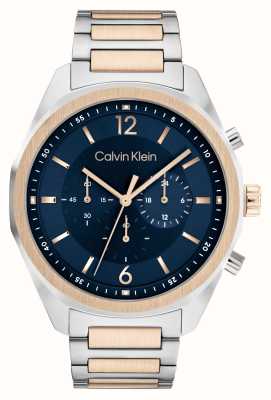 Calvin Klein Męska siła | niebieska tarcza chronografu | dwukolorowa bransoleta ze stali szlachetnej 25200265