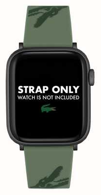 Lacoste Pasek do zegarka Apple (42/44mm) zielony silikonowy wzór krokodyla 2050018