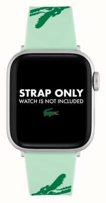 Lacoste Pasek do zegarka Apple (38/40mm) zielony silikonowy wzór krokodyla 2050019