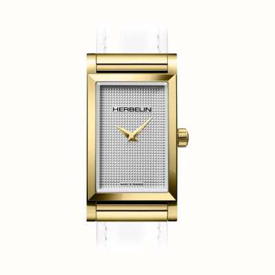 Herbelin Koperta zegarka Antarès – teksturowana srebrna tarcza / złota stal pvd – sama koperta H17444P02
