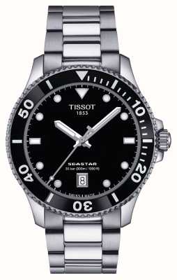 Tissot Seastar 1000 | 40mm | czarna tarcza | bransoleta ze stali nierdzewnej T1204101105100