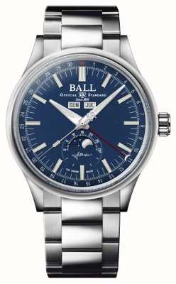 Ball Watch Company Kalendarz księżycowy Inżyniera II | 40mm | edycja limitowana | niebieska tarcza | bransoletka ze stali szlachetnej | NM3016C-S1J-BE