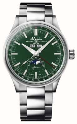Ball Watch Company Kalendarz księżycowy Inżyniera II | 40mm | edycja limitowana | zielona tarcza | bransoleta ze stali nierdzewnej NM3016C-S1J-GR