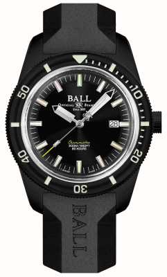 Ball Watch Company Limitowana edycja chronometru Engineer ii Skindiver Heritage (42 mm) z czarną tarczą i czarną gumą DD3208B-P2C-BK