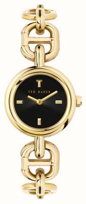 Ted Baker Damska bransoletka Margiot z czarną tarczą i złotą tarczą ze stali nierdzewnej BKPMAF201