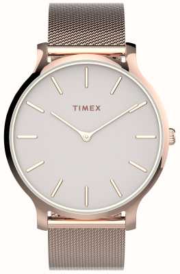 Timex Damska bransoletka transcend (38 mm) z jasnoróżową tarczą / bransoletą ze stali szlachetnej w kolorze różowego złota TW2T73900
