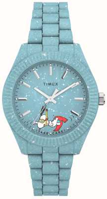 Timex Damski zegarek waterbury ocean x orzeszki ziemne snoopy z niebieską tarczą / niebieską bransoletą #tide TW2V53200
