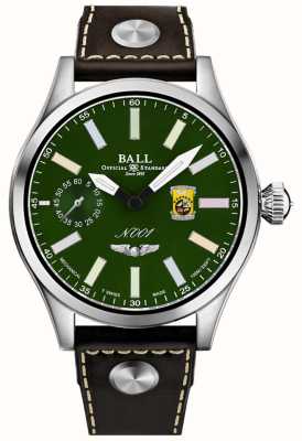 Ball Watch Company Engineer master ii doolittle raiders (46 mm) z zieloną tarczą i tęczowymi znacznikami / brązowym skórzanym paskiem NM2638C-L1-GR