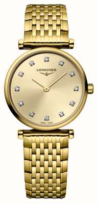 LONGINES La grande classique de longines złota tarcza wysadzana diamentami / złota bransoletka pvd L42092378