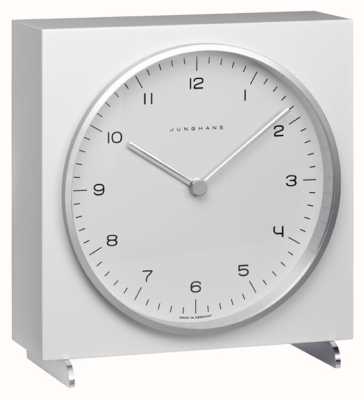 Junghans Kwarcowy zegar stołowy Max Bill w kolorze białym 363/2210.00