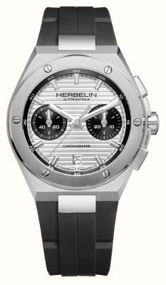Herbelin Cap camarat automatyczny chronograf (42 mm) srebrna tarcza / czarna guma 245A42CA