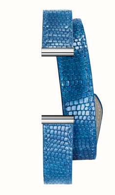 Herbelin Wymienny pasek do zegarka Antarès - podwójnie owinięty viper teksturowana niebieska skóra / stal - tylko pasek BRAC17048A188