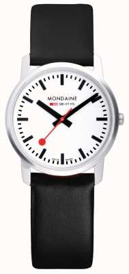 Mondaine Męski po prostu elegancki zegarek z czarnej skóry w kopercie 41 mm A638.30350.11SBO