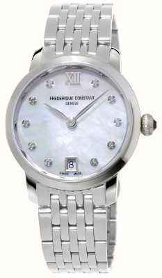 Frederique Constant Damska, klasyczna smukła (30 mm) tarcza z masy perłowej / bransoleta ze stali nierdzewnej FC-220MPWD1S26B