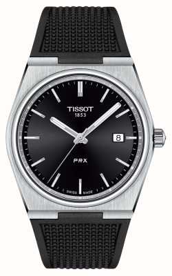 Tissot Prx kwarcowy (40 mm) czarna tarcza / czarny silikonowy pasek T1374101705100