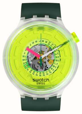 Swatch Oślepiony neonowo-zieloną neonową tarczą / zielonym paskiem pochodzenia biologicznego SB05K400