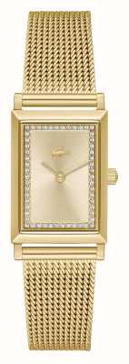 Lacoste Catherine (20,7 mm) złota tarcza / stalowa bransoleta z siatki w kolorze złotym 2001315