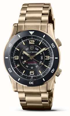 Elliot Brown Profesjonalny automatyczny zegarek Beachmaster z limitowanej edycji (40 mm) z czarną tarczą / stalą nierdzewną z brązu pvd 0H0-A02-B12