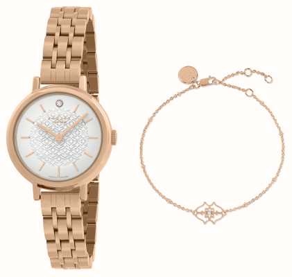 Radley Zestaw zegarka i bransoletki Selby Diamond Street (26 mm) z prawdziwego diamentu, platerowanego różowym złotem RY4630-SET