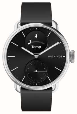 Withings Scanwatch 2 - hybrydowy smartwatch z czarną hybrydową tarczą ekg (38mm) / czarnym silikonem HWA10-MODEL 1-ALL-INT