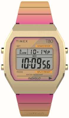 Timex Cyfrowa tarcza 80 (36 mm) i różowy pasek z żywicy TW2V74400
