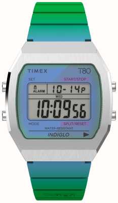 Timex Cyfrowa tarcza 80 (36 mm) / zielony pasek z żywicy TW2V74500