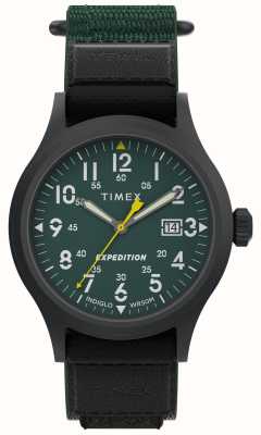 Timex Ekspedycyjny scout (40 mm) z zieloną tarczą i paskiem do szybkiego zapinania z zielonego materiału TW4B29700