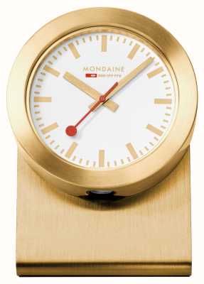 Mondaine Zegar magnetyczny Sbb (50 mm) z białą tarczą i aluminiową obudową w kolorze złotym A660.30318.82SBG
