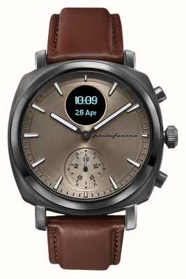 Pininfarina by Globics Hybrydowy smartwatch Senso (44 mm) w kolorze szarego mercure / włoskiej skóry PMH01A-02