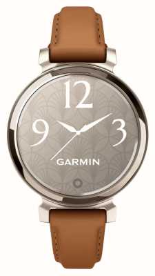 Garmin Smartwatch Lily 2 do fitnessu i stylu życia w wersji klasycznej (35,4 mm) w kolorze kremowo-złotym z brązowym skórzanym paskiem 010-02839-02