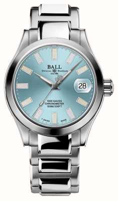 Ball Watch Company Chronometr Engineer iii Marvellight (36 mm) z jasnoniebieską tarczą, tęczowymi rurkami / bransoletą ze stali nierdzewnej NL9616C-S1C-IBER