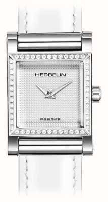 Herbelin Koperta na zegarek Antarès – biała tarcza / koperta ze stali nierdzewnej wysadzana diamentami – tylko koperta H17144AP52Y02