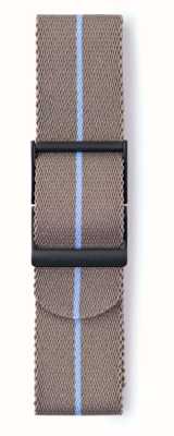 Elliot Brown Męska taśma 22 mm w kolorze pustynnego brązu z niebieskim paskiem o standardowej długości STR-N11